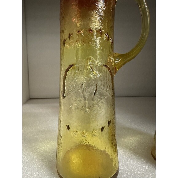 Kanawha Amberina Embossed Eagle & Stars Bottle Vase # 191 Vintage Glass 12.5" 2 - Picture 4 of 7